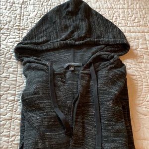 Black Henley hooded sweater